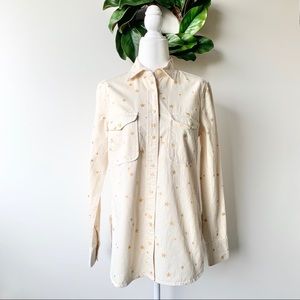 NWOT J. Crew Gold Star Button Down Shirt